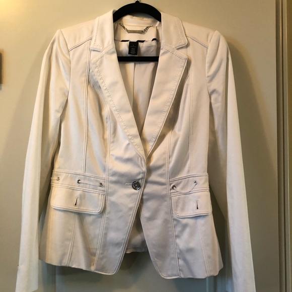 White House Black Market White Blazer size 8 - Picture 1 of 5
